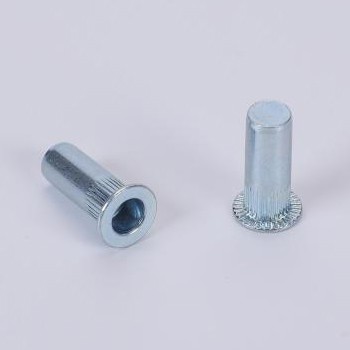 Flat Head Knurled Body Close Steel Rivet Nuts